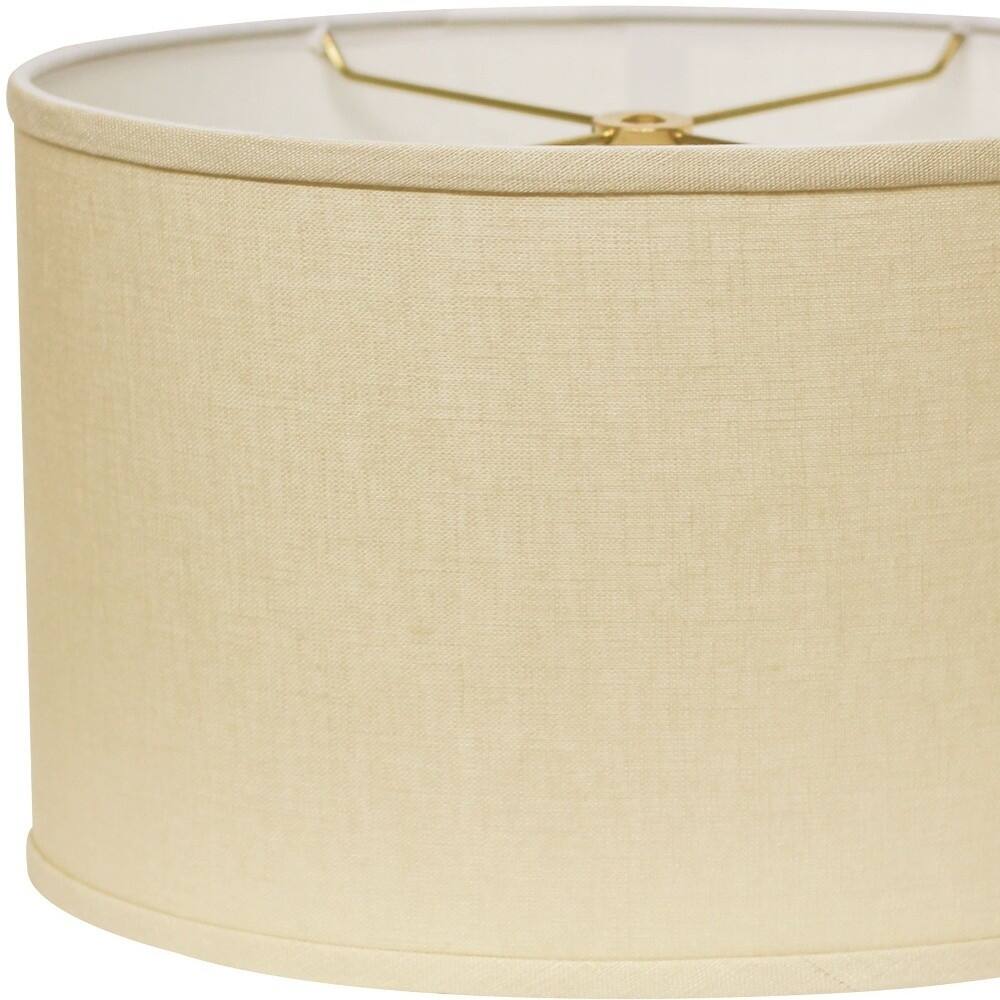 HomeRoots 12" Parchment Biege Throwback Oval Linen Lampshade 12 Bed Bath & Beyond 38349567